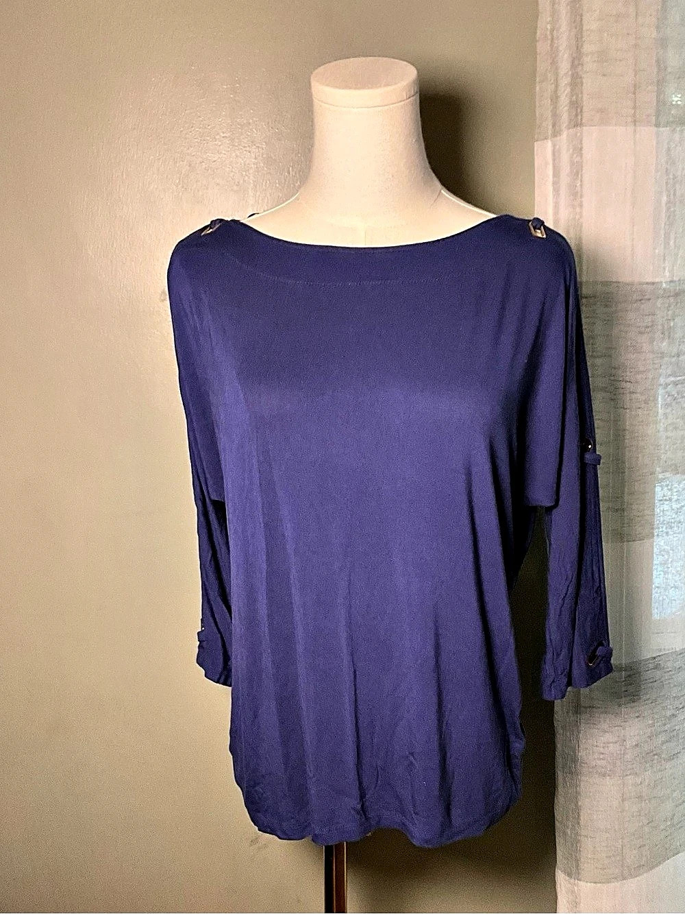 Cable & Gauge Blue Tunic Top Size Small